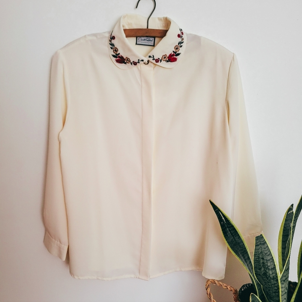 Vintage Carroll Reed embroidered blouse